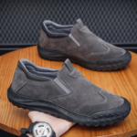 Men's Slip-On Casual Safety Shoes, Low-cut, Waterproof, Anti-slip Wear-resistant Outdoor Work Shoes
