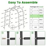 2Pcs Or 1Pcs Options 7.87Ft H X 4.59Ft W Adjustable Metal Garden Arches DIY Outdoor Trellis For Climbing Plants Wedding Arch Decoration Iron Arbor For Backyard Garden Entrance