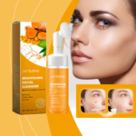 Jaysuing Turmeric Brightening Facial Cleanser With Built-In Silicone Brush, Gentle Oil Control Hydrating Pore Minimizing Face Wash