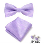 Mens Striped Jacquard Bow Tie Set