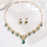 Cross-Border Foreign Trade Retro Jewelry Exaggerated Necklace Set Luxury Crystal Jewelry Banquet Dress Accessories Factory Direct Supply