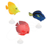 3Pcs Silicone Floating Glowing Clownfish Simulation Artificial Fish Decortion For Fish Tank Aquarium