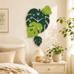 Acrylic Leaf Wall Clock Tropical Decorative Home Decor