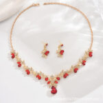 Cross-Border Foreign Trade Retro Jewelry Exaggerated Necklace Set Luxury Crystal Jewelry Banquet Dress Accessories Factory Direct Supply