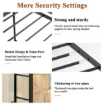 Twin Metal Loft Bed Frame With Storage, Buckle-Fastened Slats, No Box Spring