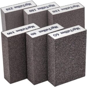 6-Piece Set Of Assorted Sanding Sponges For Wood; Reusable Sanding Block; 60/80/100/120/180/220 Grit Sanding Sponge Block For Polishing Wood, Drywall, Metal, Glass, And Various Materials