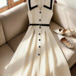 Color-block French-chic Sleeveless Dress For Women