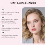 Hoygi 5 In 1 Multi-Effect Facial Cleanser, Gentle Skin-Friendly Daily Cleansing Pump Face Wash