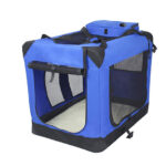 3-Door Folding Soft Dog Crate With Carrying Bag And Fleece Bed , Indoor & Outdoor Pet Home