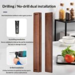 Kitchen Solid-wood Wall-mounted Magnetic Knife Holder No Drilling Required