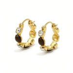 Cross-border European American Maillard Brown Hoop Earrings For Women, New Arrival Premium Unique Vintage Hoop Clasp Ear Jewelry