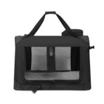 3-Door Folding Soft Dog Crate With Carrying Bag And Fleece Bed , Indoor & Outdoor Pet Home