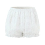 Ruffle-detail Blouse Tiered Lace-panel Shorts Set