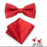 Mens Striped Jacquard Bow Tie Set
