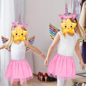 Costume Accessories Set With Headband, Wings, And Dress In Pink And Purple,Costume Accessories For Party And Celebration Decorations, Imaginative Costumes For Special Occasions