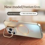 Magnetic Phone Case With A Gold-finish Thin Ring Compatible With The 17 Pro Max