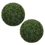 18.5IN Topiary Balls Artificial Outdoor Faux Boxwood Plants Large Green Decorative Spheres for Garden Front Porch Patio Planter Decoration, 2pcs/set