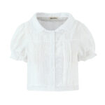 Ruffle-detail Blouse Tiered Lace-panel Shorts Set