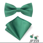 Mens Striped Jacquard Bow Tie Set