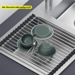Stainless Steel Draining Rack, 43 X 35 Cm Black Dish Draining Tray With 18 Tubes—Hand Tools