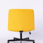 Yellow Linen Criss Cross Armless Office Chair with Wheels - Versatile for Home Office, Meditation & Makeup