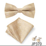 Mens Striped Jacquard Bow Tie Set