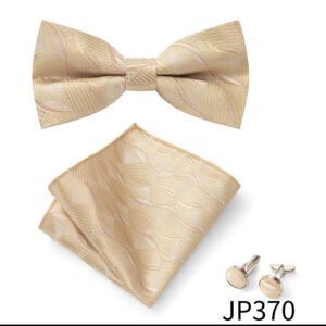 Mens Striped Jacquard Bow Tie Set