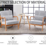 Mid-Century Modern Accent Chair, Arm Chair Living Room Chairs with Pillow Upholstered Reading Chair with Solid Wood Frame & Living Room Bedroom Balcony (Antique Dark Grey)