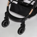 Pet Stroller for Dogs and Cats, 2-in-1 Detachable Foldable 4 Wheels Pet Stroller, Quick One-Hand Fold, Storage Basket, Detachable Carry Basket with Sun Canopy(Black+Gold)