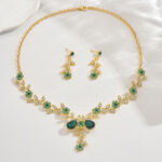 Cross-Border Foreign Trade Retro Jewelry Exaggerated Necklace Set Luxury Crystal Jewelry Banquet Dress Accessories Factory Direct Supply