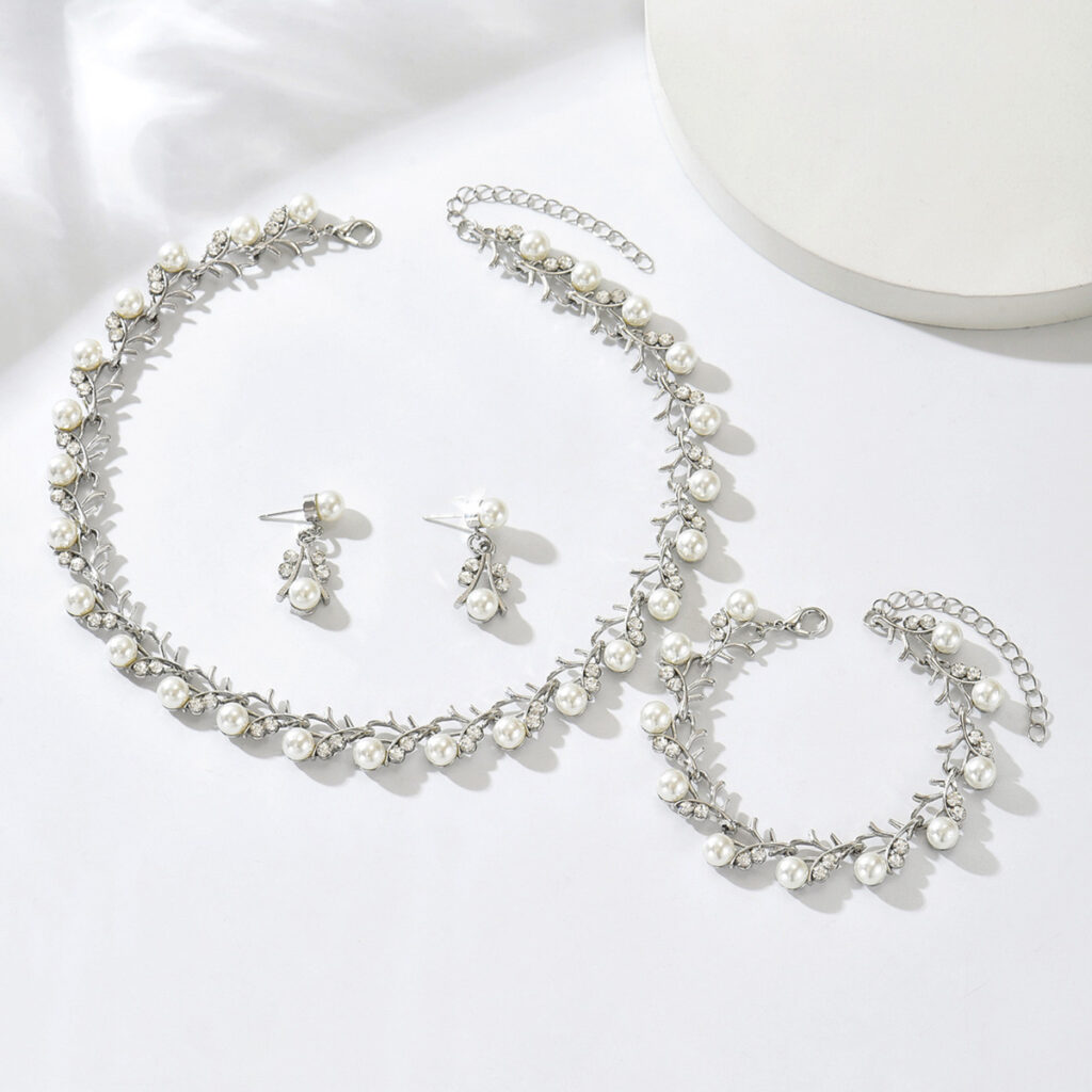 Cross-Border Foreign Trade Retro Jewelry Exaggerated Necklace Set Luxury Crystal Jewelry Banquet Dress Accessories Factory Direct Supply