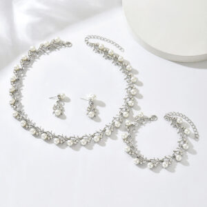 Cross-Border Foreign Trade Retro Jewelry Exaggerated Necklace Set Luxury Crystal Jewelry Banquet Dress Accessories Factory Direct Supply