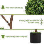 4FT Tall Artificial Boxwood Topiary Tree Large Faux Green Plant in Pot for Indoor Outdoor Patio Porch Garden Decoration, 1pc/set