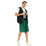 Halloween Mens Pleated Skirt Stage Performance Costume