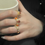 Court-style Vintage Pigeons-blood Ruby Gold Ring