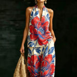 Loose V-neck Sleeveless Striped Casual Suit