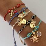 Shell Crystal Green Rice-bead Multi-layer Stacked Bracelet For Women