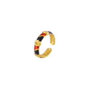 Minimalist Bamboo Joint Enamel Ring Women 18K Real Gold Plated Light Luxury Anti-Fade Jewelry