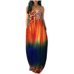 Ombre Strap Loose-fitting Dress For Women