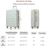 4-Piece Luggage Set - 20in Carry-On, 28in Checked Suitcase with TSA Lock Travel Duffel Bag Wet-Dry Toiletry Bag,green
