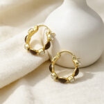 Cross-border European American Maillard Brown Hoop Earrings For Women, New Arrival Premium Unique Vintage Hoop Clasp Ear Jewelry