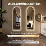 65" x 21" Arch LED Bathroom Mirror - Dimmable Wall Mount Vanity Mirror with Anti-Fog, Shatterproof Glass, Tri-Color Lighting for Makeup Studio & Home Gym