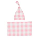 Newborn Swaddle Blanket And Knotted Baby Hat 2-Piece Set