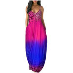 Ombre Strap Loose-fitting Dress For Women