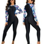 Womens Zip-up Sun-protection One-piece Wetsuit