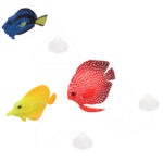 3Pcs Silicone Floating Glowing Clownfish Simulation Artificial Fish Decortion For Fish Tank Aquarium