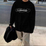American-style Trendy Long-sleeve T-shirt Unisex Fallwinter Printed Top