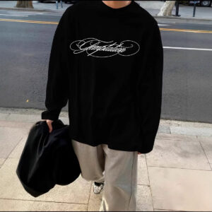 American-style Trendy Long-sleeve T-shirt Unisex Fallwinter Printed Top
