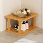 6-Tier Bamboo Shoe Rack - Vertical Space Saving Shoe Organizer Corner Shelf UK