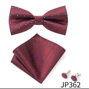 Mens Striped Jacquard Bow Tie Set